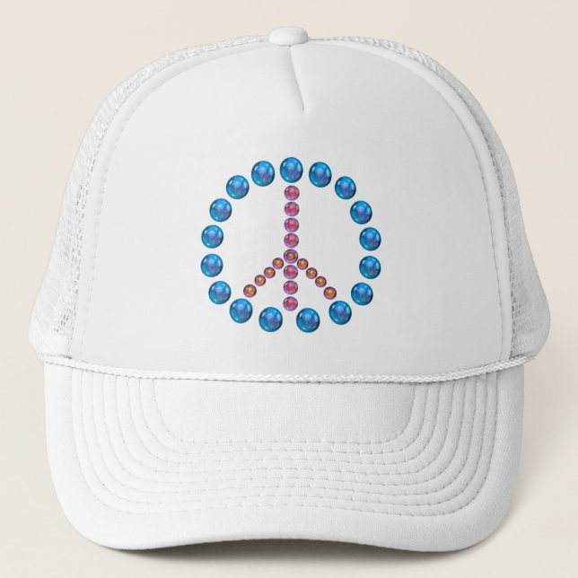 Peace Sign Artwork Hat Truckerkappe (Vorderseite)