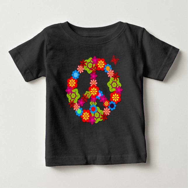 Peace Sign Bio Baby Baby T-shirt (Vorderseite)