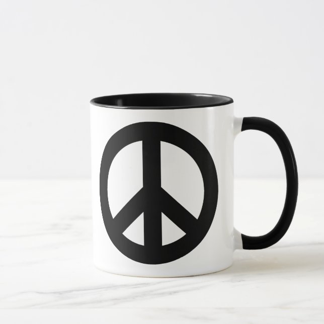 Peace Sign Black Tasse (Rechts)