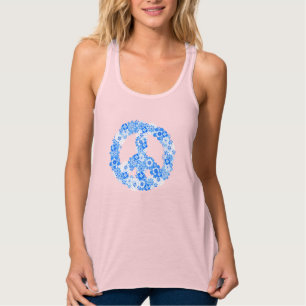 Peace Sign Blue Tank Top