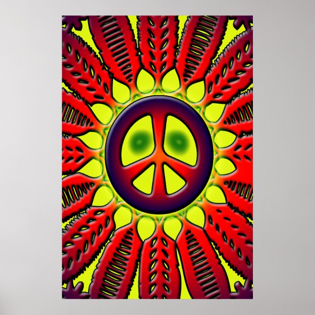 PEACE SIGN BLUME POSTER (Vorne)