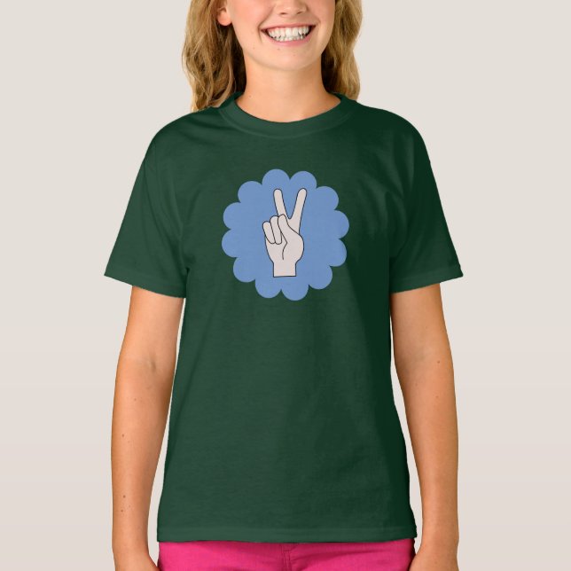 Peace Sign Blume Power Girls Shirt (Vorderseite)