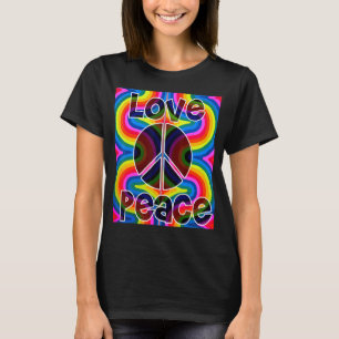 Peace Sign Bright farbenfroher 60er 70er Hippie Re T-Shirt