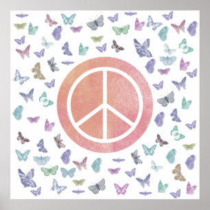 Peace Sign Butterfells Poster