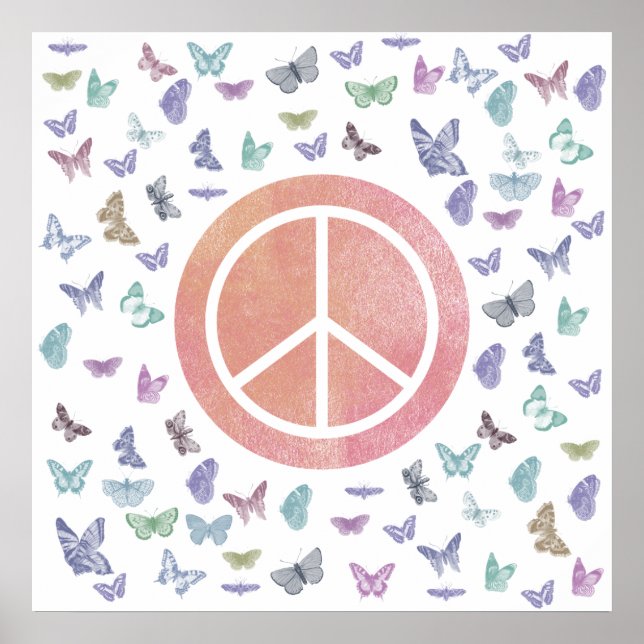 Peace Sign Butterfells Poster (Vorne)