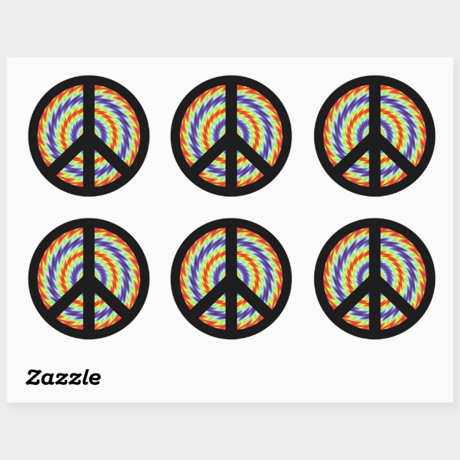 Peace Sign Classic Round Stickers (Blatt)