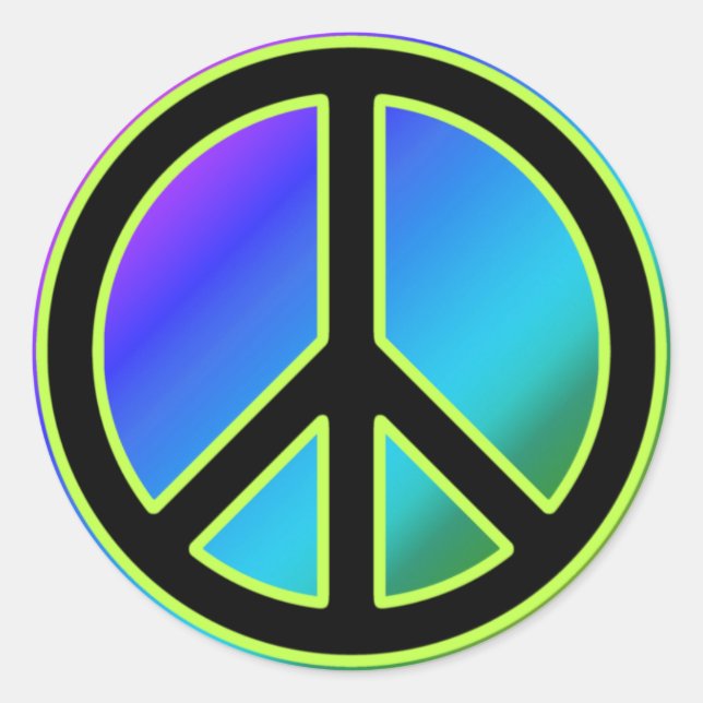 Peace Sign Classic Round Stickers (Vorderseite)