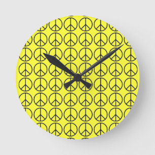 Peace Sign Clock Runde Wanduhr