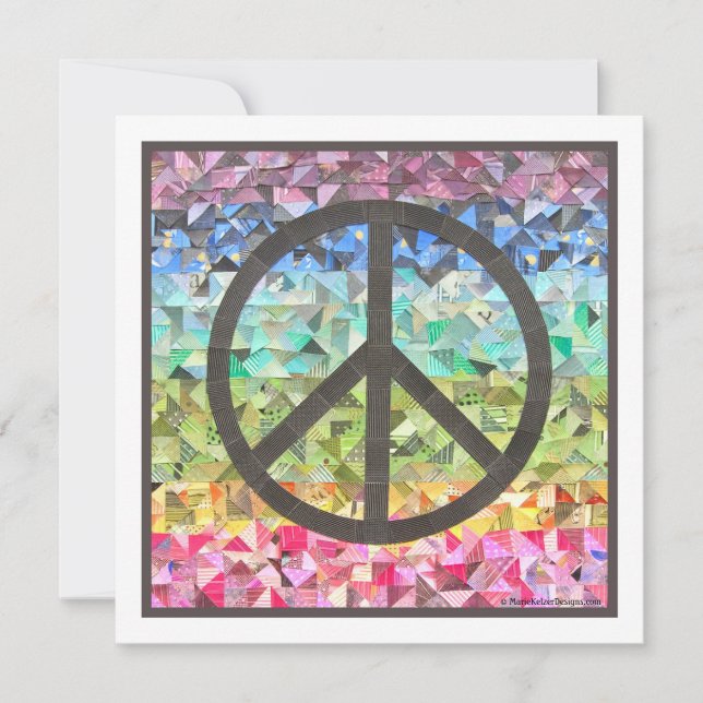 Peace Sign Collage Card (Vorderseite)