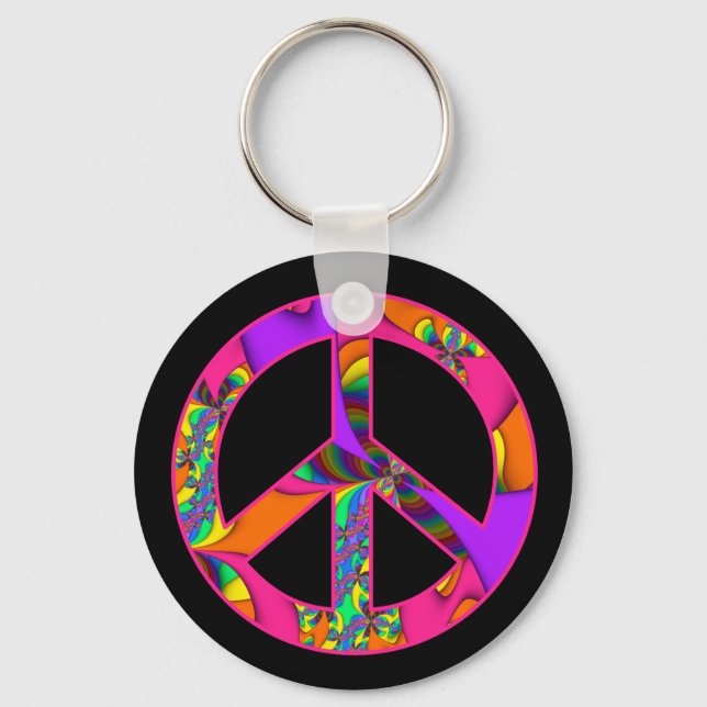 Peace Sign Color Me Bright Schlüsselanhänger (Vorderseite)