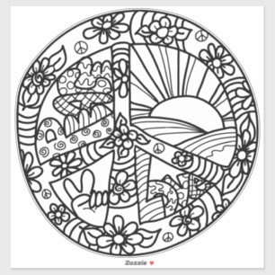 Peace Sign Color Niedlich Aufkleber