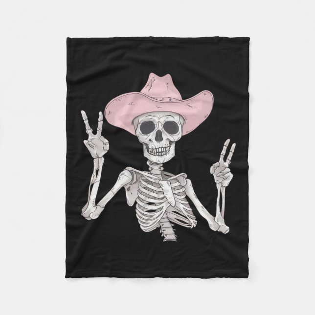 Peace Sign Cowboy Hat Western Mexicanisches Hallow Fleecedecke (Vorderseite)