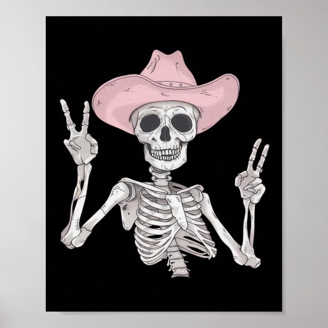 Peace Sign Cowboy Hat Western Mexicanisches Hallow Poster (Vorne)