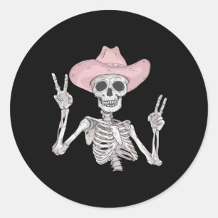 Peace Sign Cowboy Hat Western Mexicanisches Hallow Runder Aufkleber