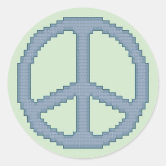 "Peace Sign Cross Sticker" Runder Aufkleber