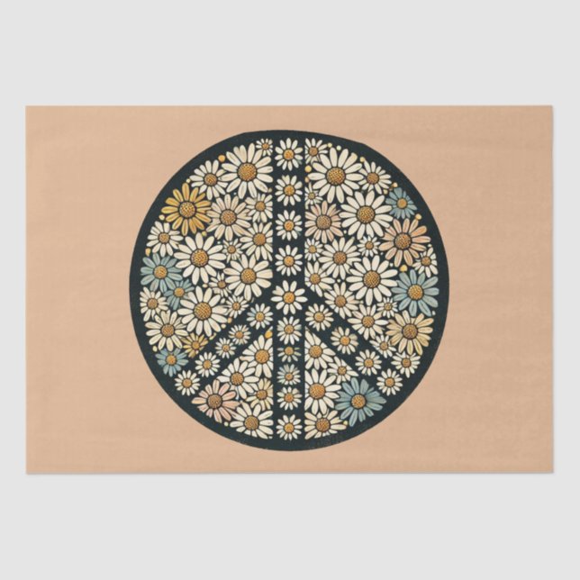 Peace Sign Daisies Seidenpapier (Vorderseite)