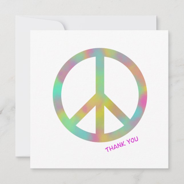 Peace Sign Dankeschön Card Karte (Vorderseite)