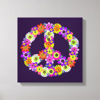Peace Sign Floral Lila