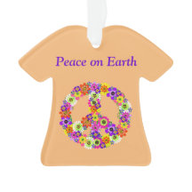Peace Sign Floral on Peach