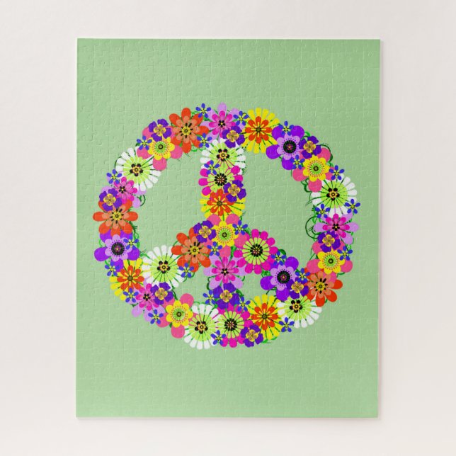 Peace Sign Floral Puzzle (Vertikal)