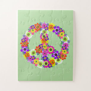 Peace Sign Floral Puzzle