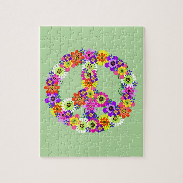 Peace Sign Floral Puzzle (Vertikal)