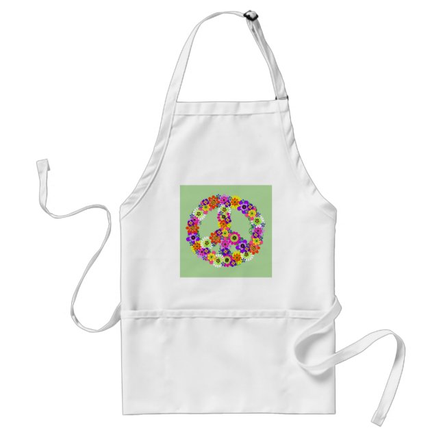 Peace Sign Floral Schürze (Vorne)