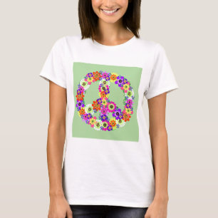 Peace Sign Floral T-Shirt