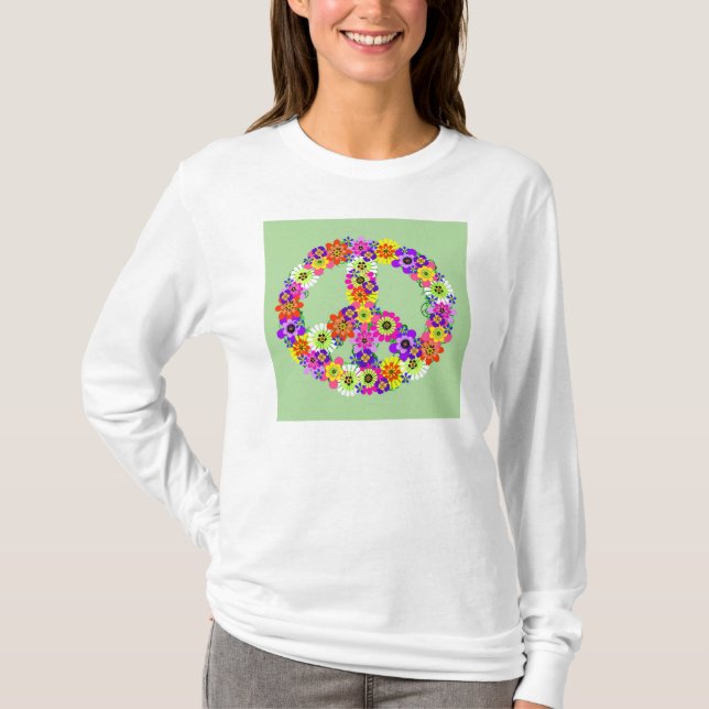 Peace Sign Floral T-Shirt (Vorderseite)