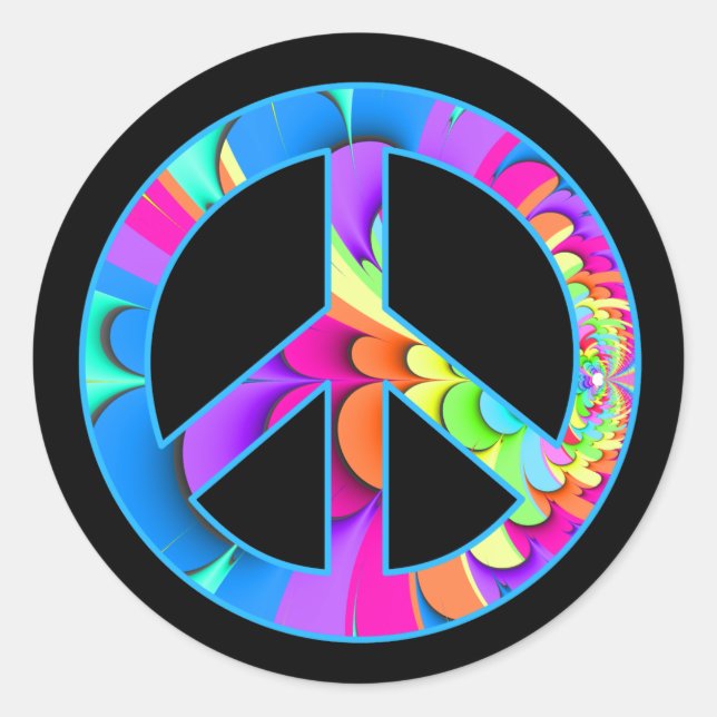 Peace Sign Fraktal Summer Palette Stickers (Vorderseite)