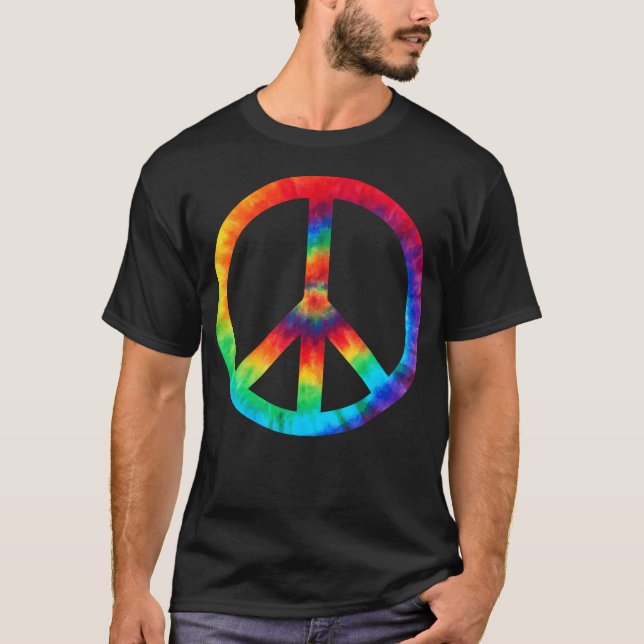 Peace Sign Gefärbte Krawatte Hippies Weihnachten S T-Shirt (Vorderseite)