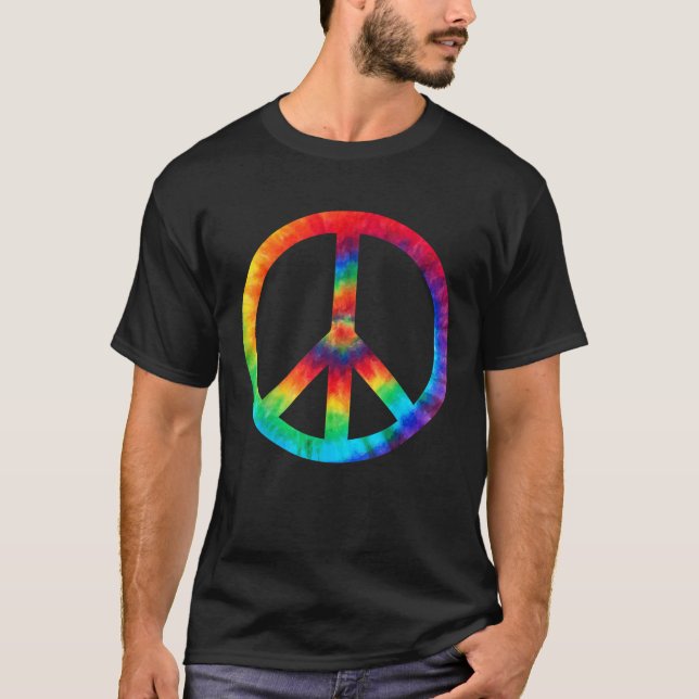 PEACE SIGN Gefärbte Krawatte Hippies Weihnachten T-Shirt (Vorderseite)
