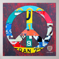 Peace Sign Gerecycelt Lizenzschild Art