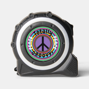 Peace Sign Groovy Green Red Lila Maßband