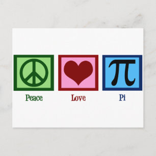 Peace Sign Heart Pi Symbol Postkarte