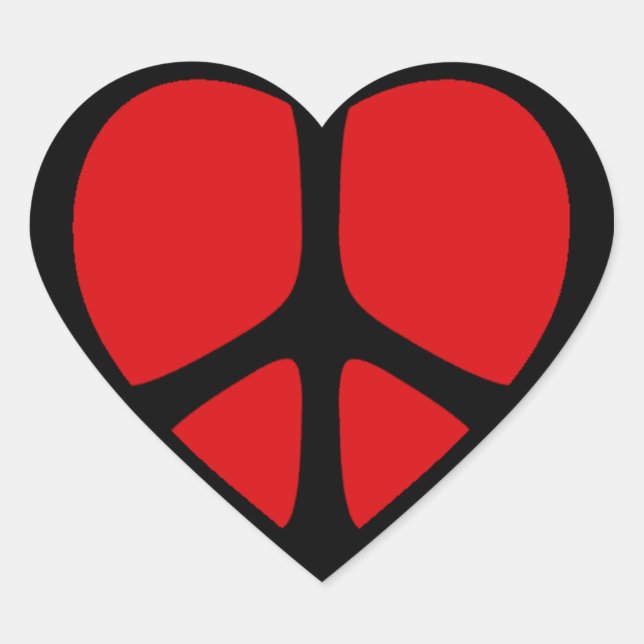 Peace Sign Heart Stickers (Vorderseite)