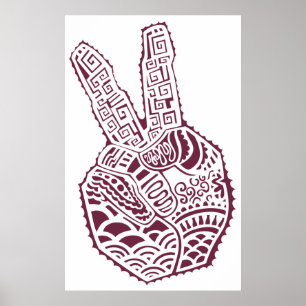 Peace Sign Henna That Hand Poster