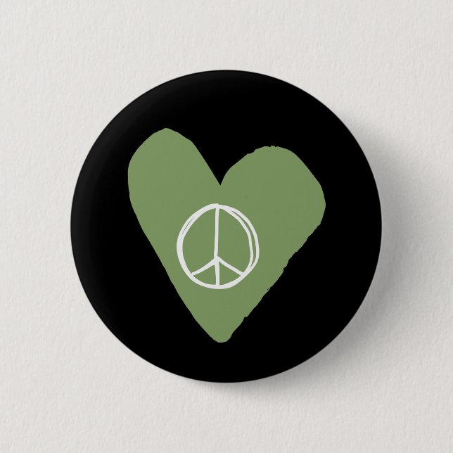 Peace Sign Herz Button (Vorderseite)