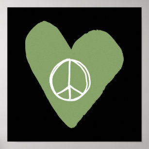 Peace Sign Herz Poster