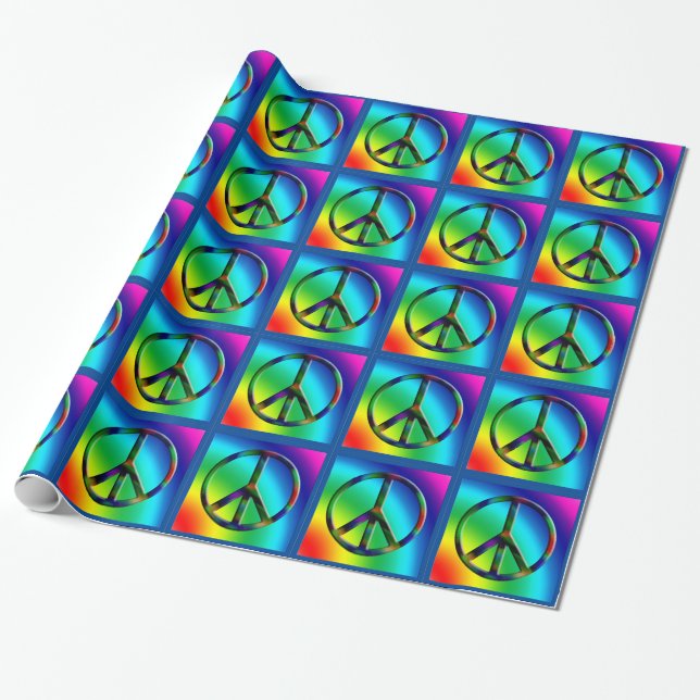Peace Sign Hippie Gift Wrap Geschenkpapier (Ungerollt)