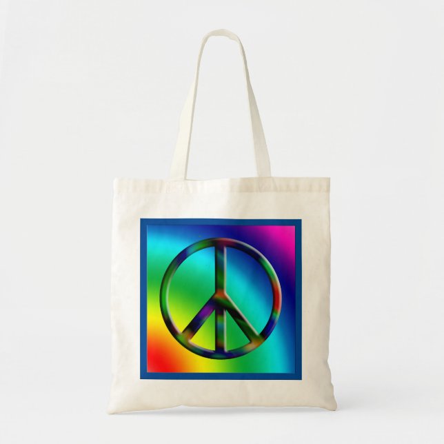 Peace Sign Hippie Tote Bag Tragetasche (Vorne)