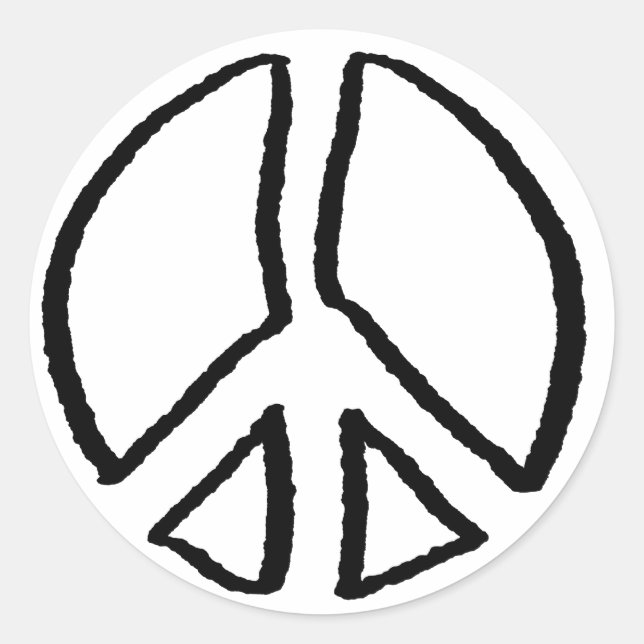 Peace Sign Hollow Runder Aufkleber (Vorderseite)