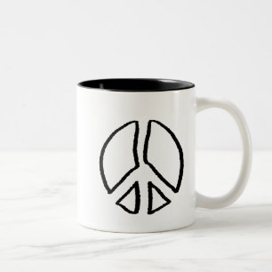 Peace Sign Hollow Zweifarbige Tasse