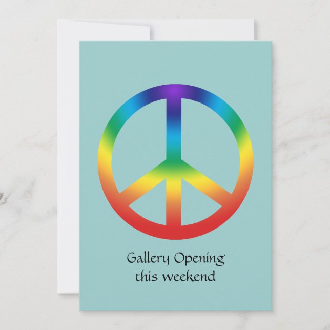 Peace Sign in Regenbogenfarben Einladung (Vorderseite)