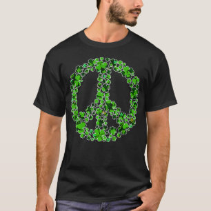 Peace Sign Kleeblatt St Patricks Day Irish Gift T-Shirt