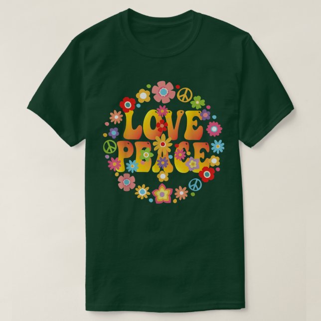 PEACE SIGN LIEBE 1960er Jahre Gefärbte Krawatte Gr T-Shirt (Design vorne)