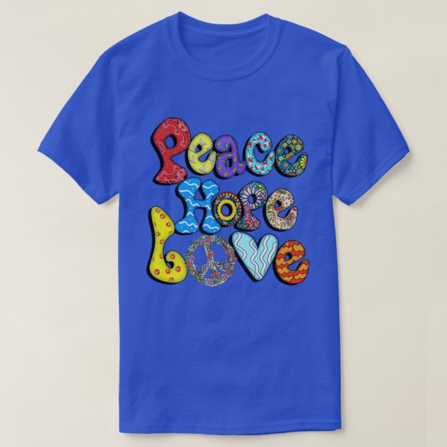 PEACE SIGN LIEBE 60er 0s Gefärbte Krawatte Hippie  T-Shirt (Design vorne)