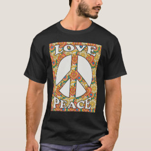 Peace Sign Liebe 60er 70er 80er 90s Hippie Retro C T-Shirt