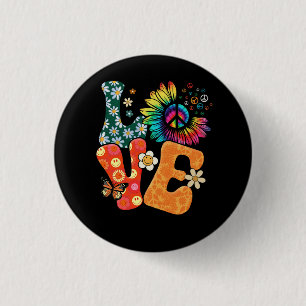 Peace Sign Liebe 60er 70er Costume Groovy Hippie i Button