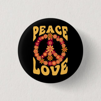 Peace Sign Liebe 60er 70er Costume Groovy Hippie i Button